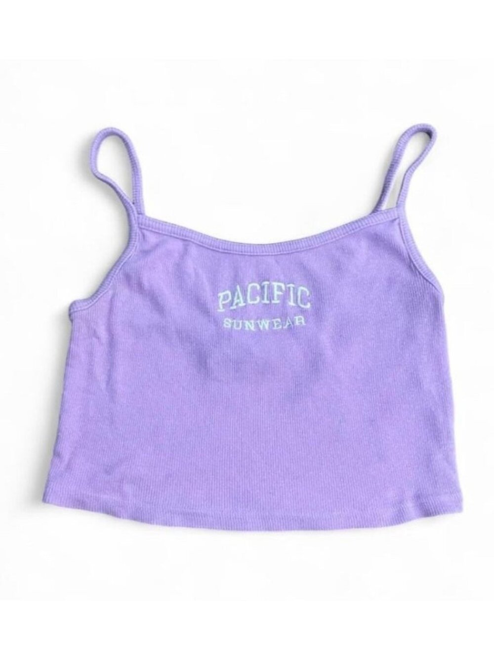 PacSun Purple Ribbed Knit Scoop Neck Spaghetti Strap Cami Tank Top Size S